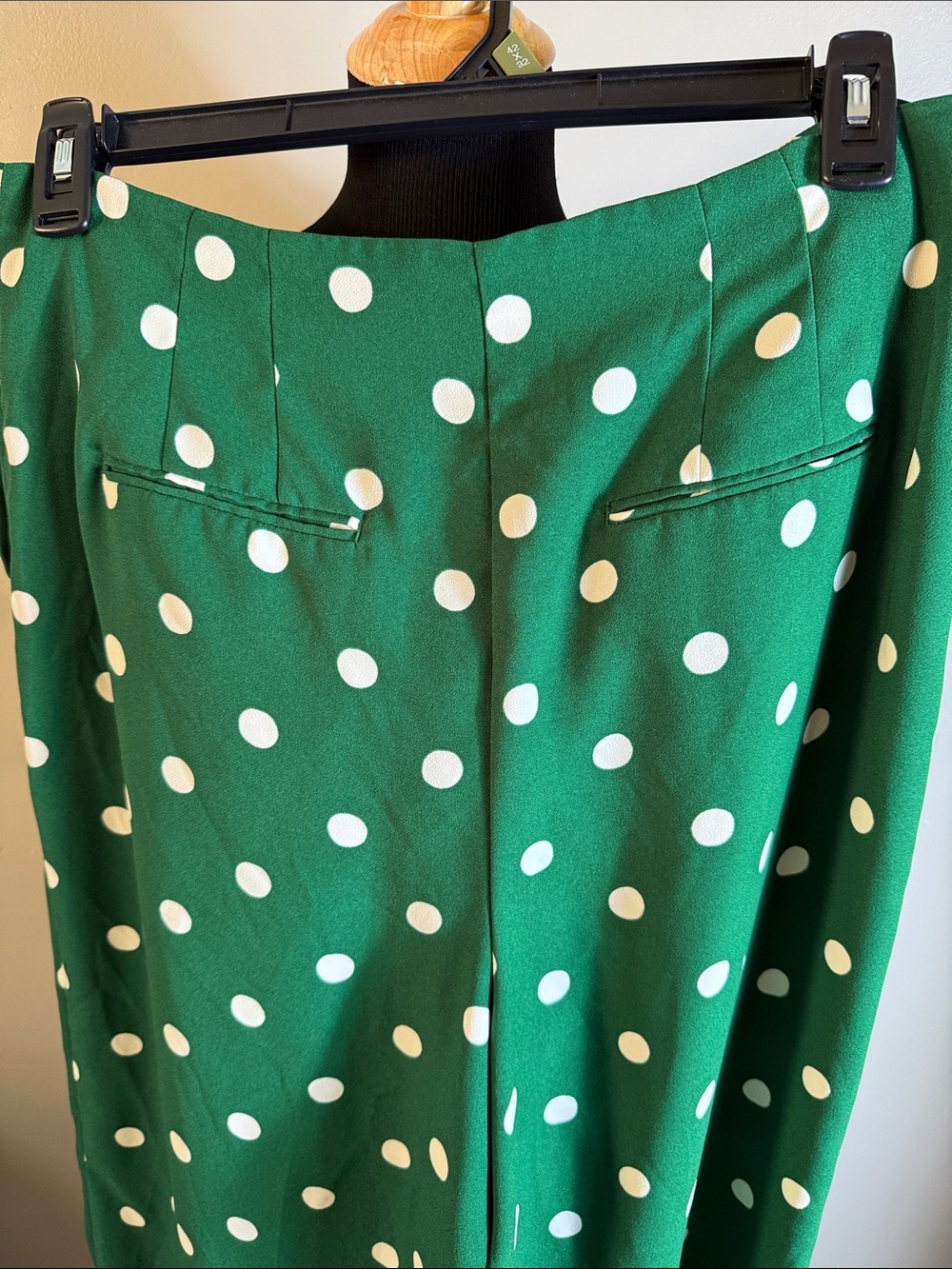 Ann Taylor Green Polka Dot Wide Leg Pants Sz 14P 29” Inseam - Picture 6 of 9